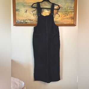 vintage navy blue corduroy BillBlass overall dress with adjustable straps -Sz 12